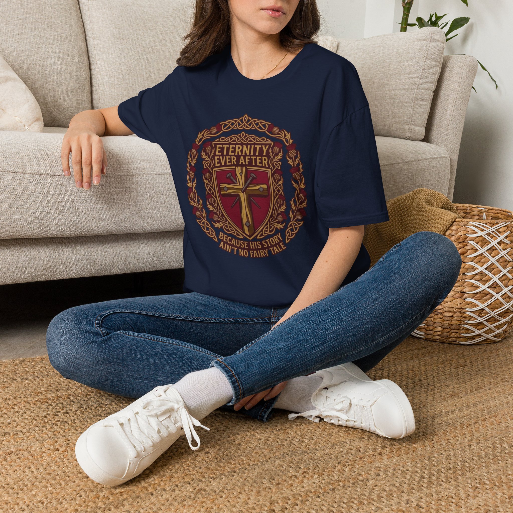 Eternity Ever After Christian T-Shirt — Faith Cross Emblem - Image 62