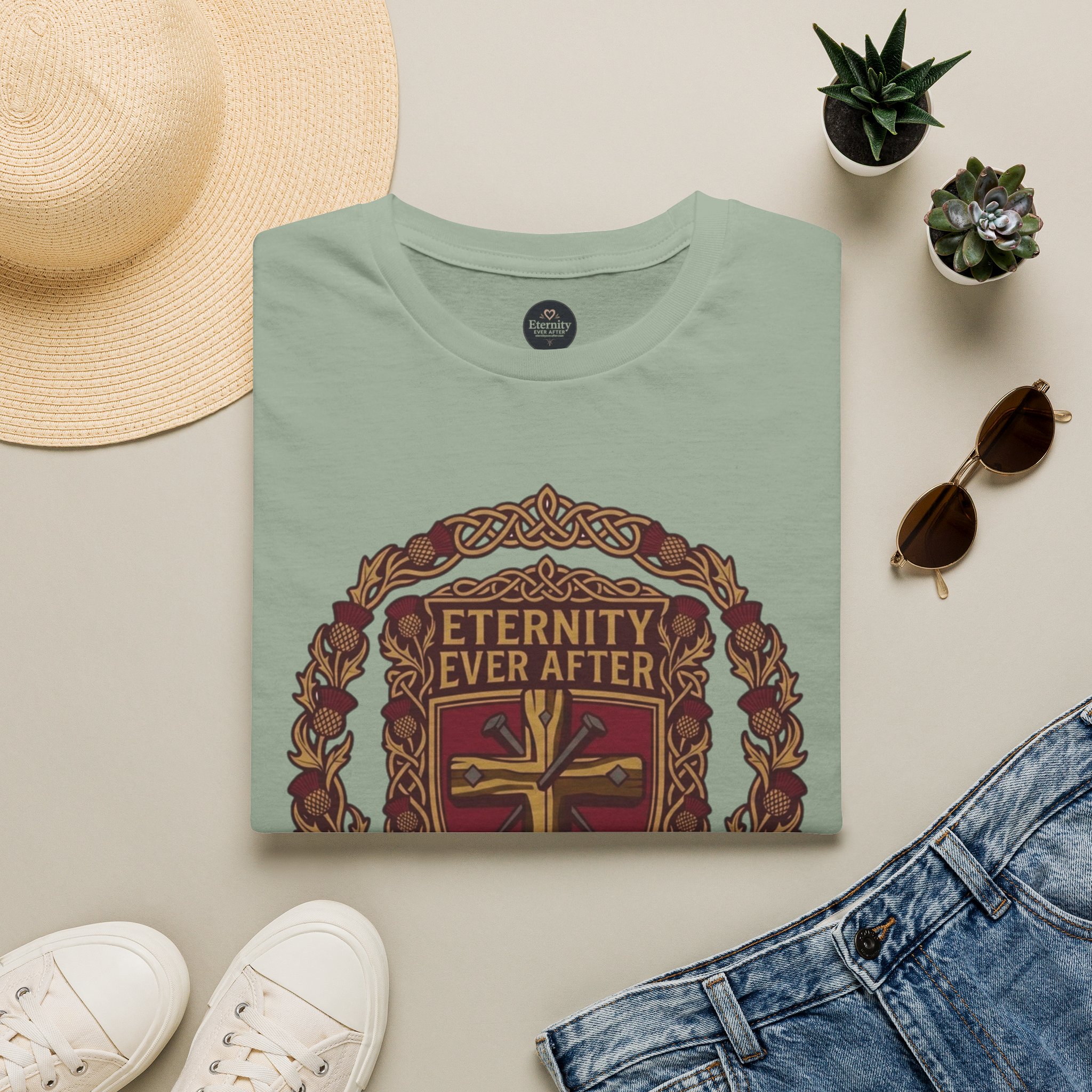 Eternity Ever After Christian T-Shirt — Faith Cross Emblem - Image 31