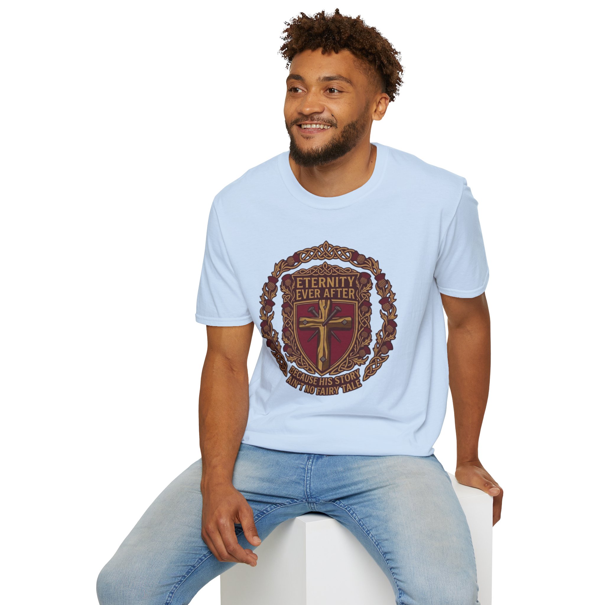 Eternity Ever After Christian T-Shirt — Faith Cross Emblem - Image 50