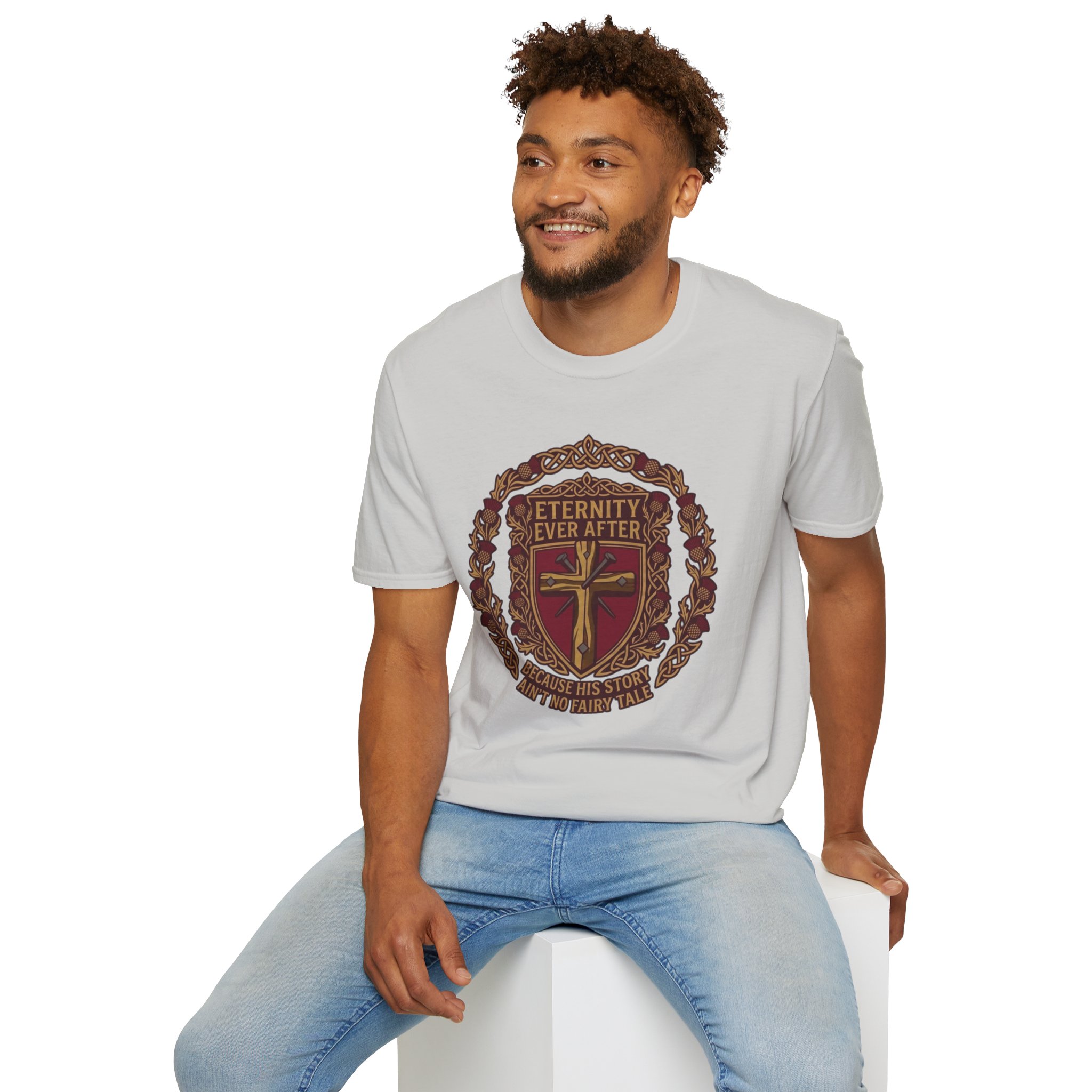 Eternity Ever After Christian T-Shirt — Faith Cross Emblem - Image 20