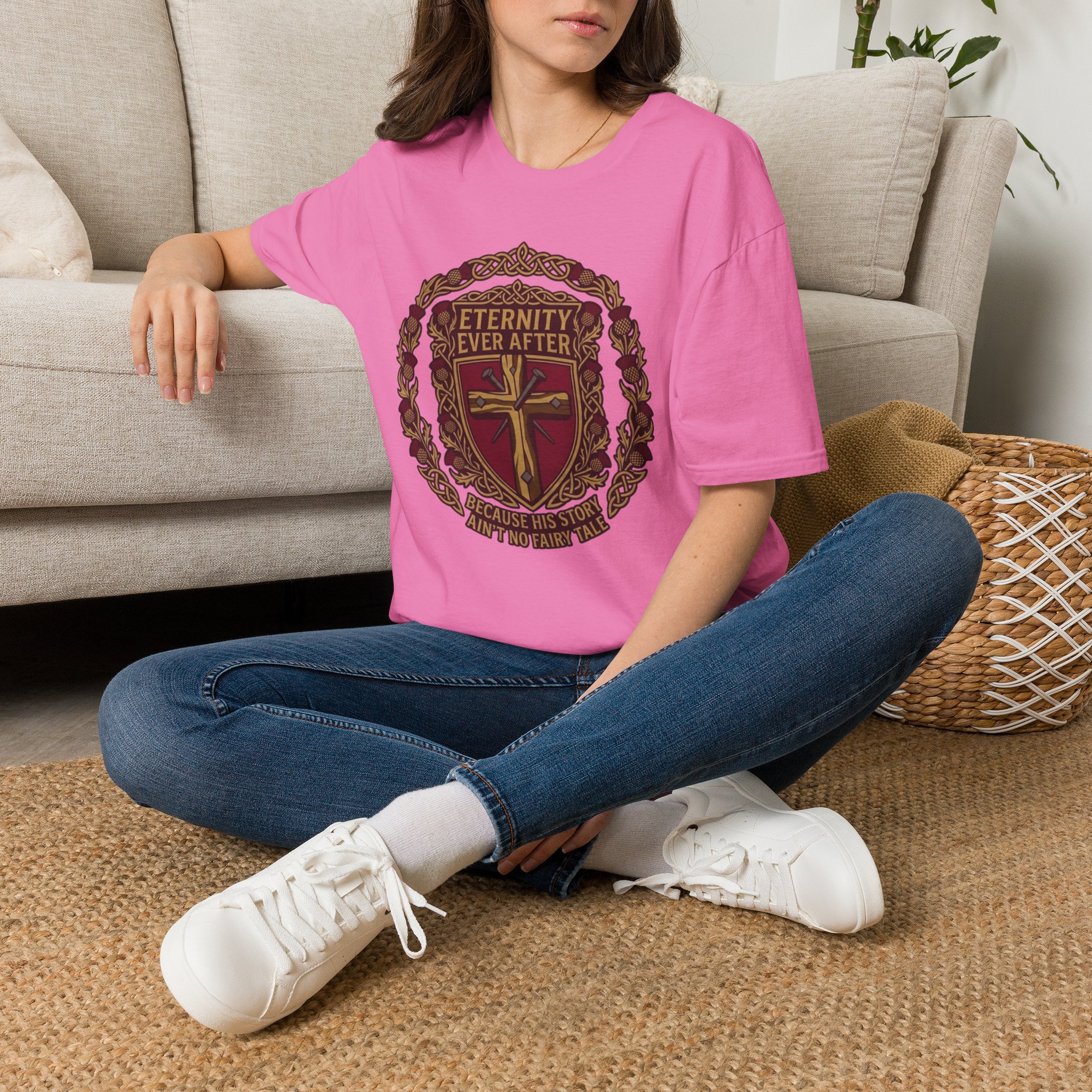 Eternity Ever After Christian T-Shirt — Faith Cross Emblem - Image 71