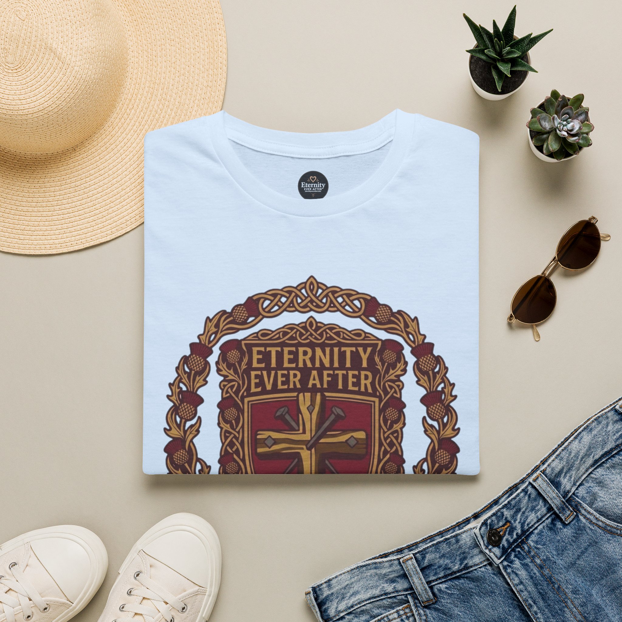 Eternity Ever After Christian T-Shirt — Faith Cross Emblem - Image 46