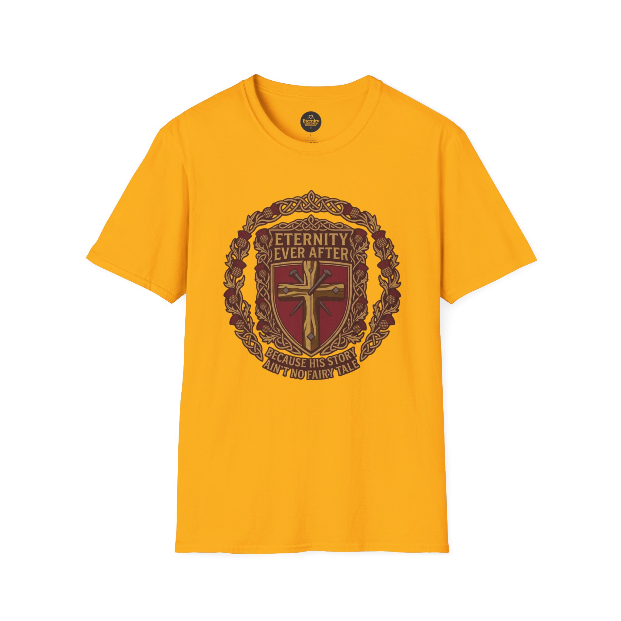 Eternity Ever After Christian T-Shirt — Faith Cross Emblem - Image 23
