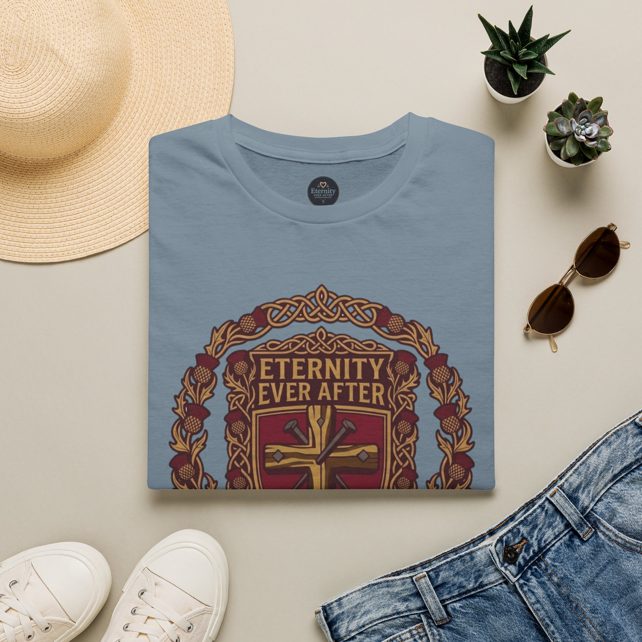 Eternity Ever After Christian T-Shirt — Faith Cross Emblem - Image 56