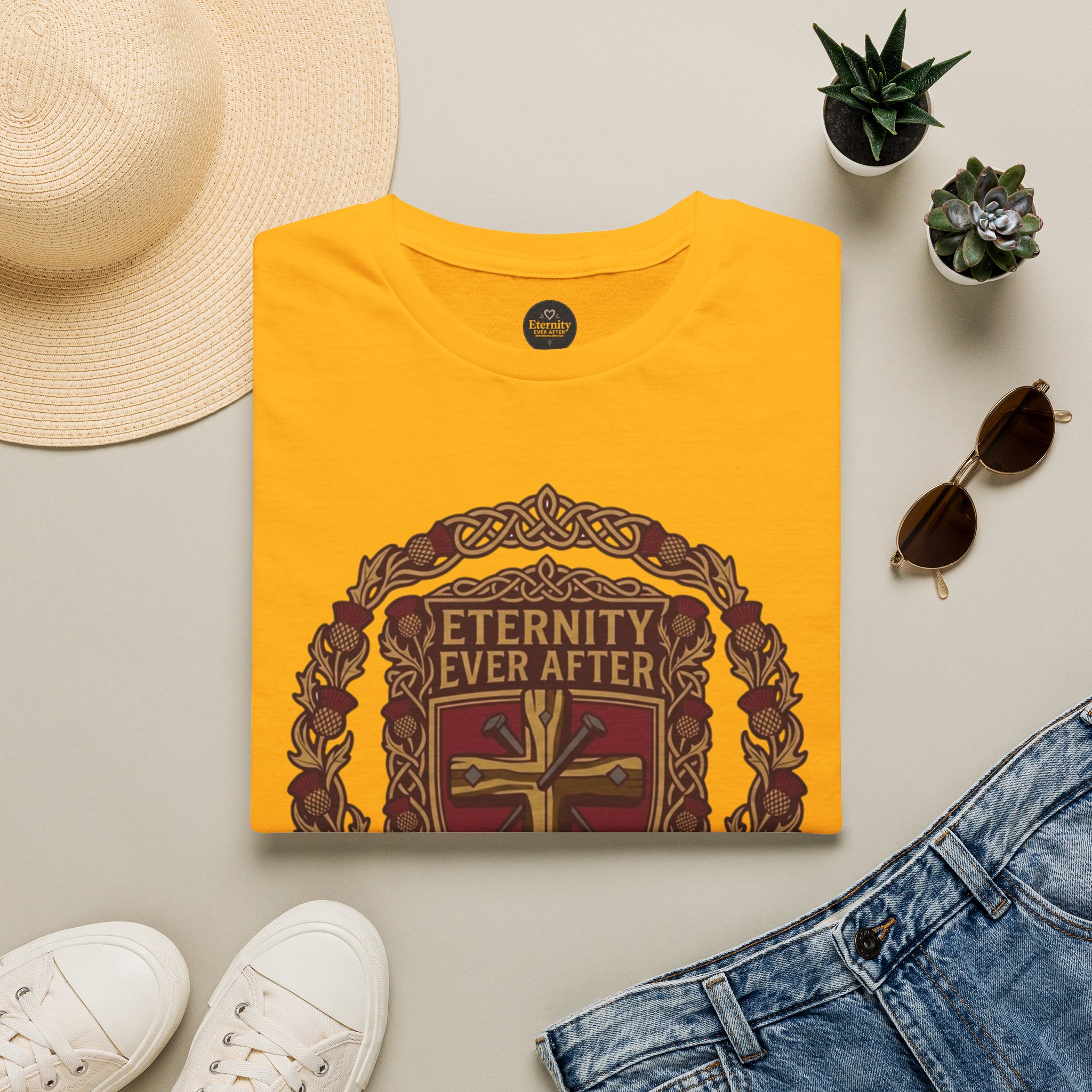 Eternity Ever After Christian T-Shirt — Faith Cross Emblem - Image 21