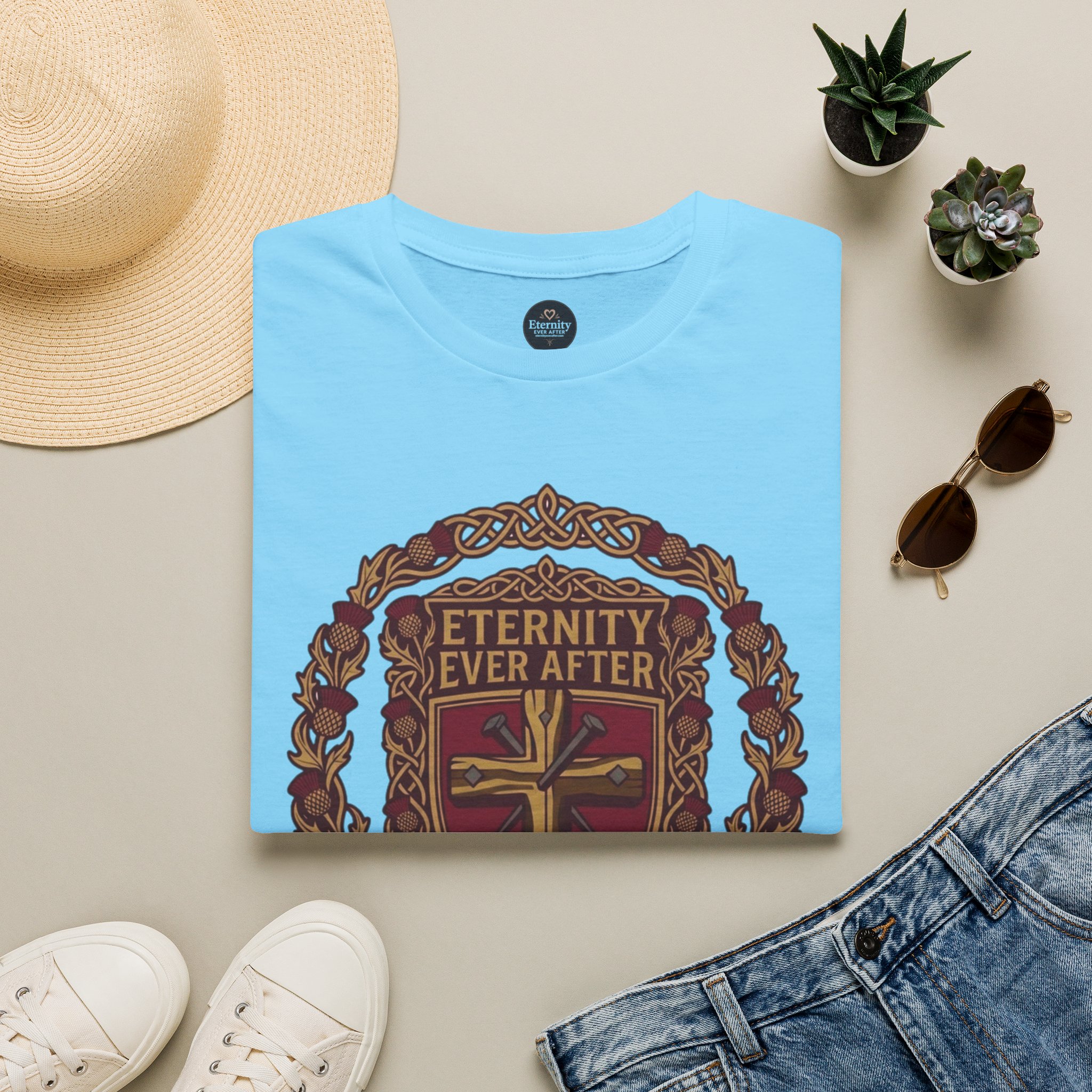 Eternity Ever After Christian T-Shirt — Faith Cross Emblem - Image 41
