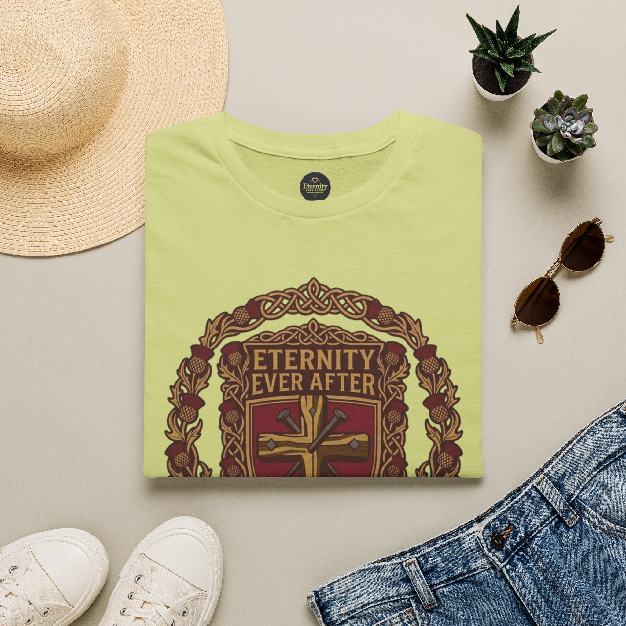 Eternity Ever After Christian T-Shirt — Faith Cross Emblem - Image 26