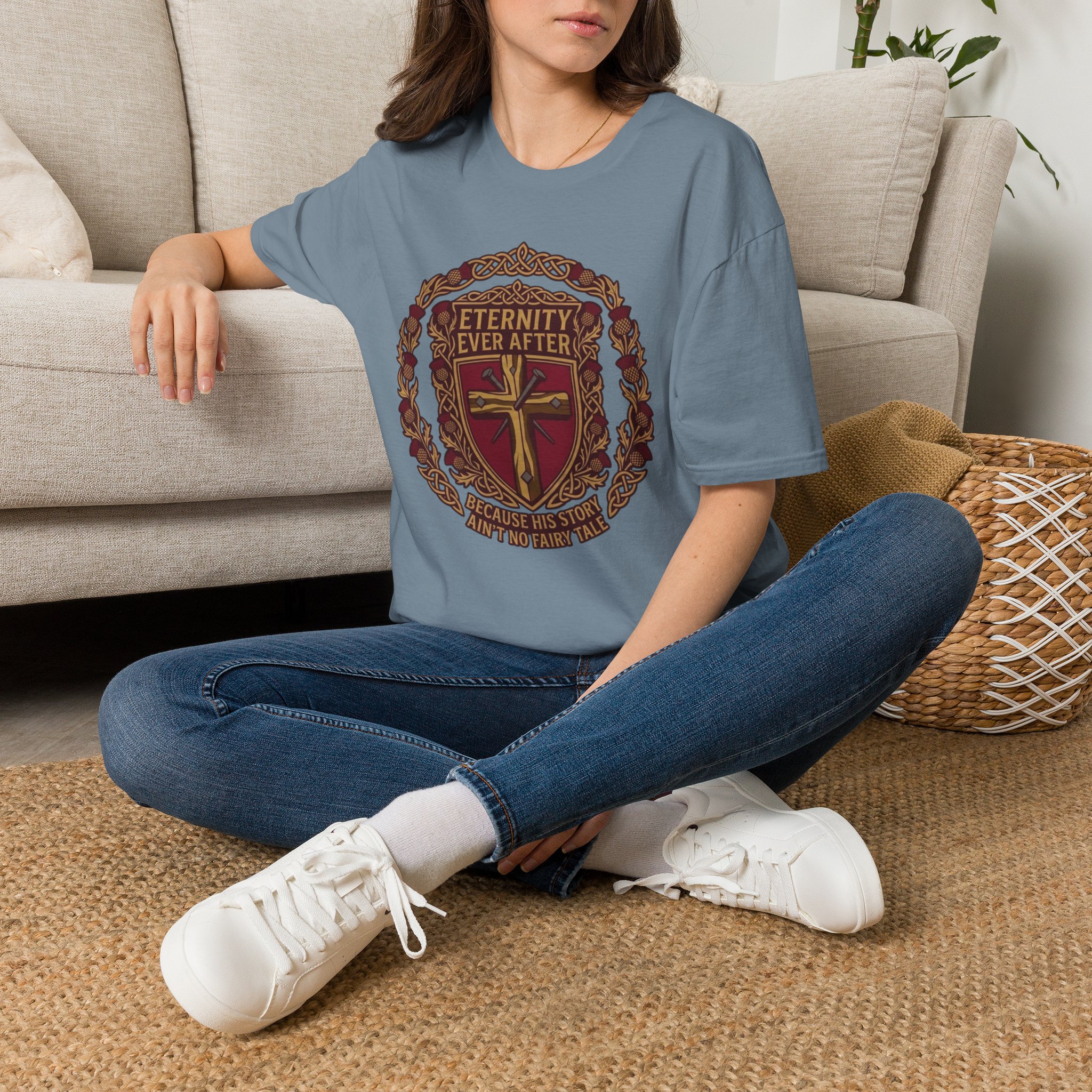 Eternity Ever After Christian T-Shirt — Faith Cross Emblem - Image 57