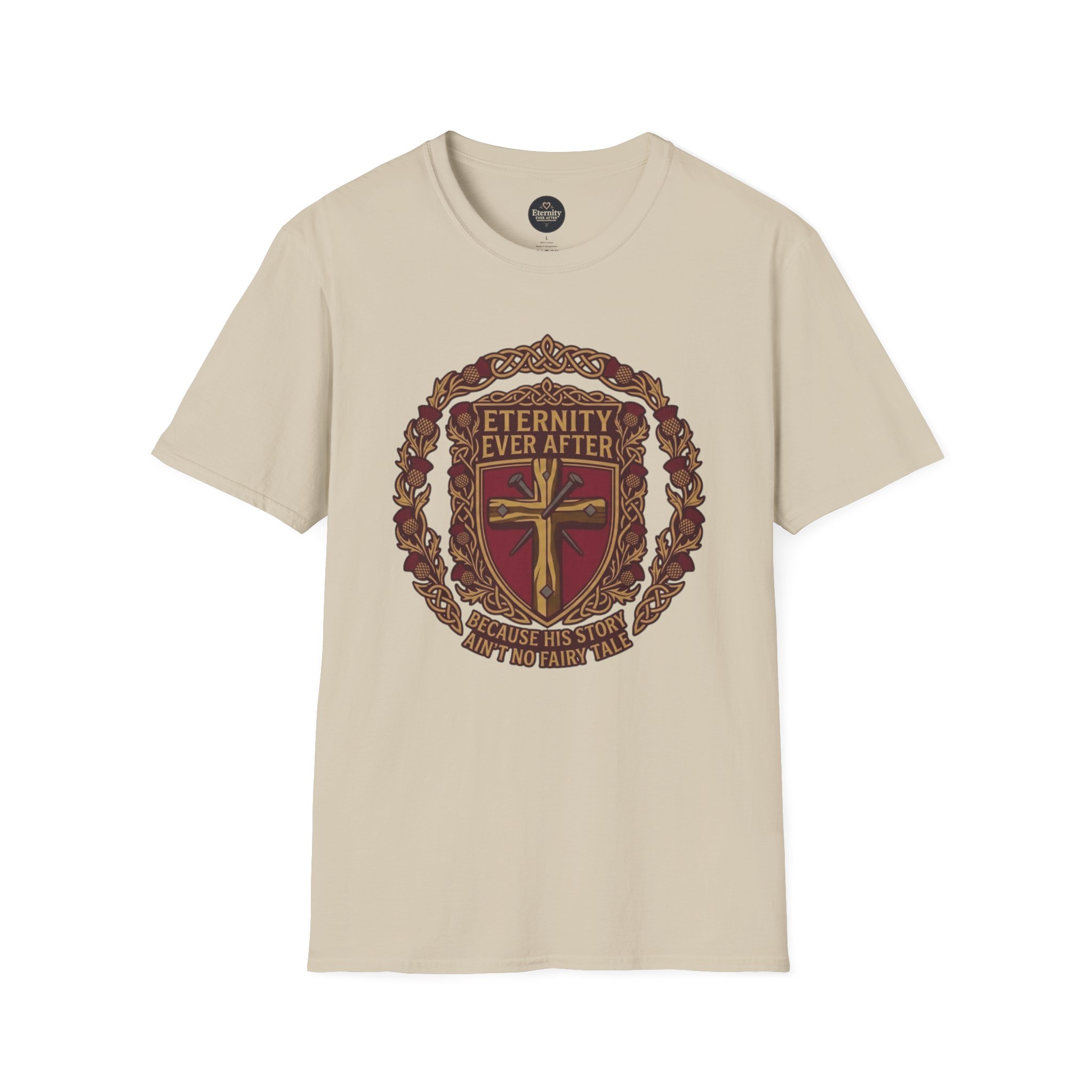Eternity Ever After Christian T-Shirt — Faith Cross Emblem - Image 3