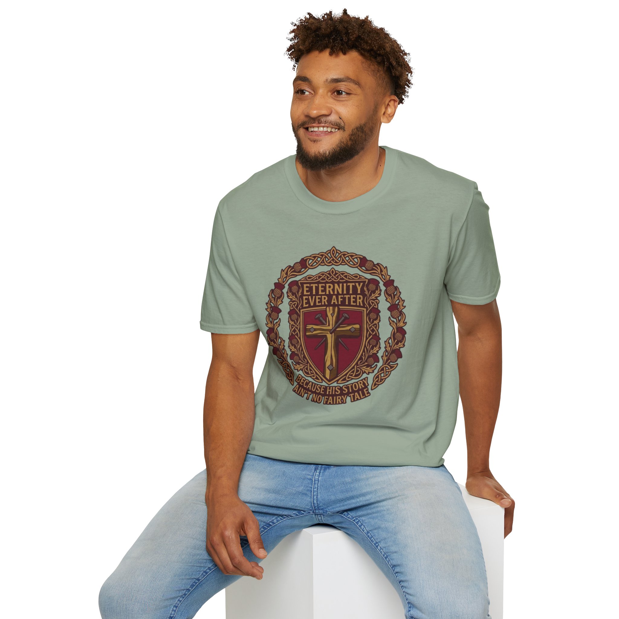Eternity Ever After Christian T-Shirt — Faith Cross Emblem - Image 35
