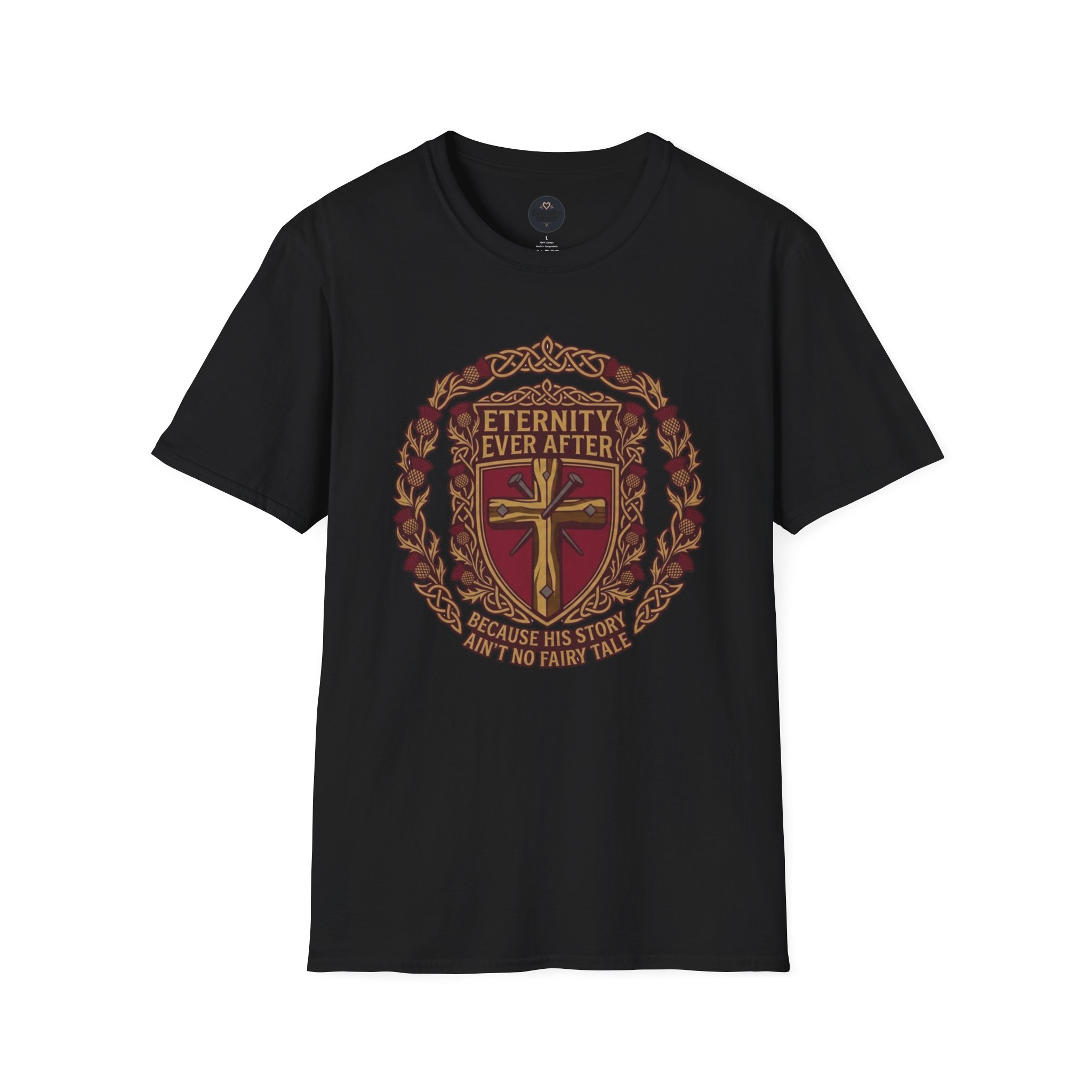 Eternity Ever After Christian T-Shirt — Faith Cross Emblem - Image 13