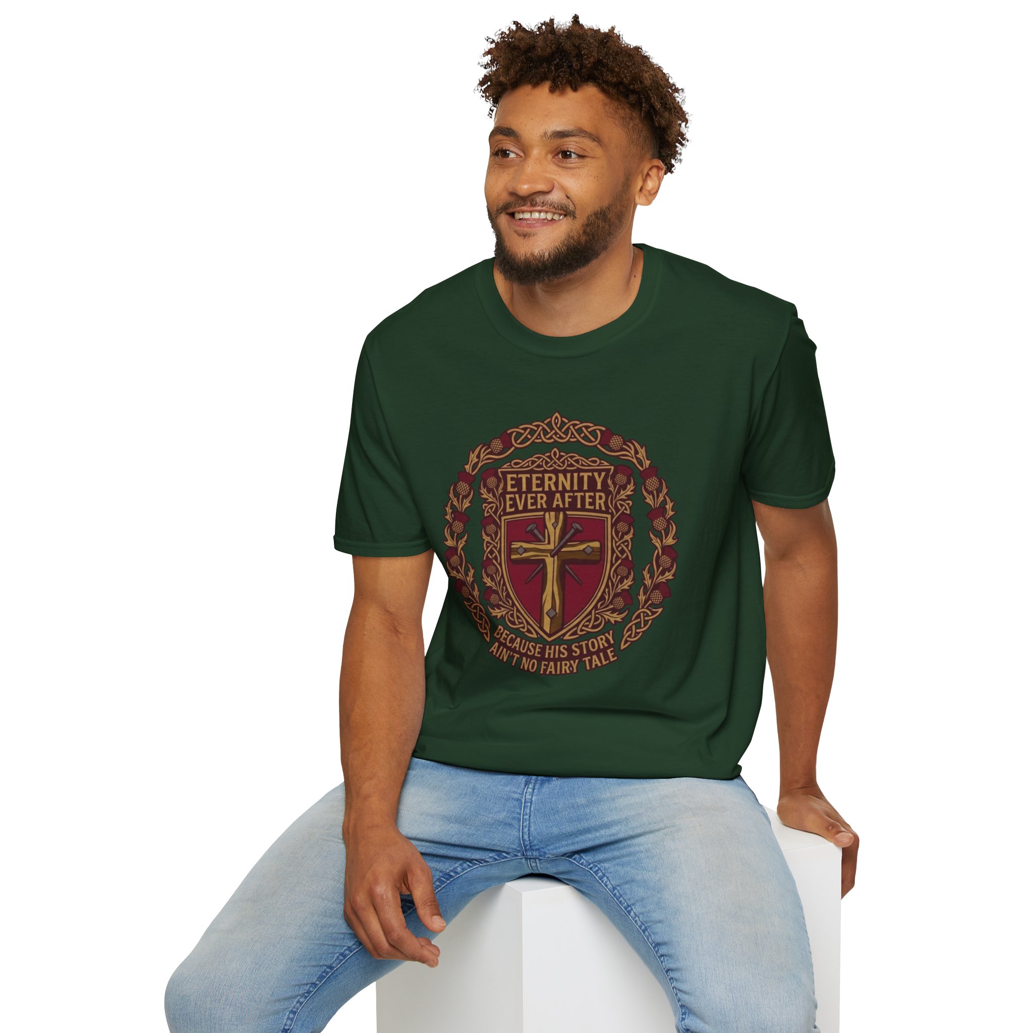 Eternity Ever After Christian T-Shirt — Faith Cross Emblem - Image 40