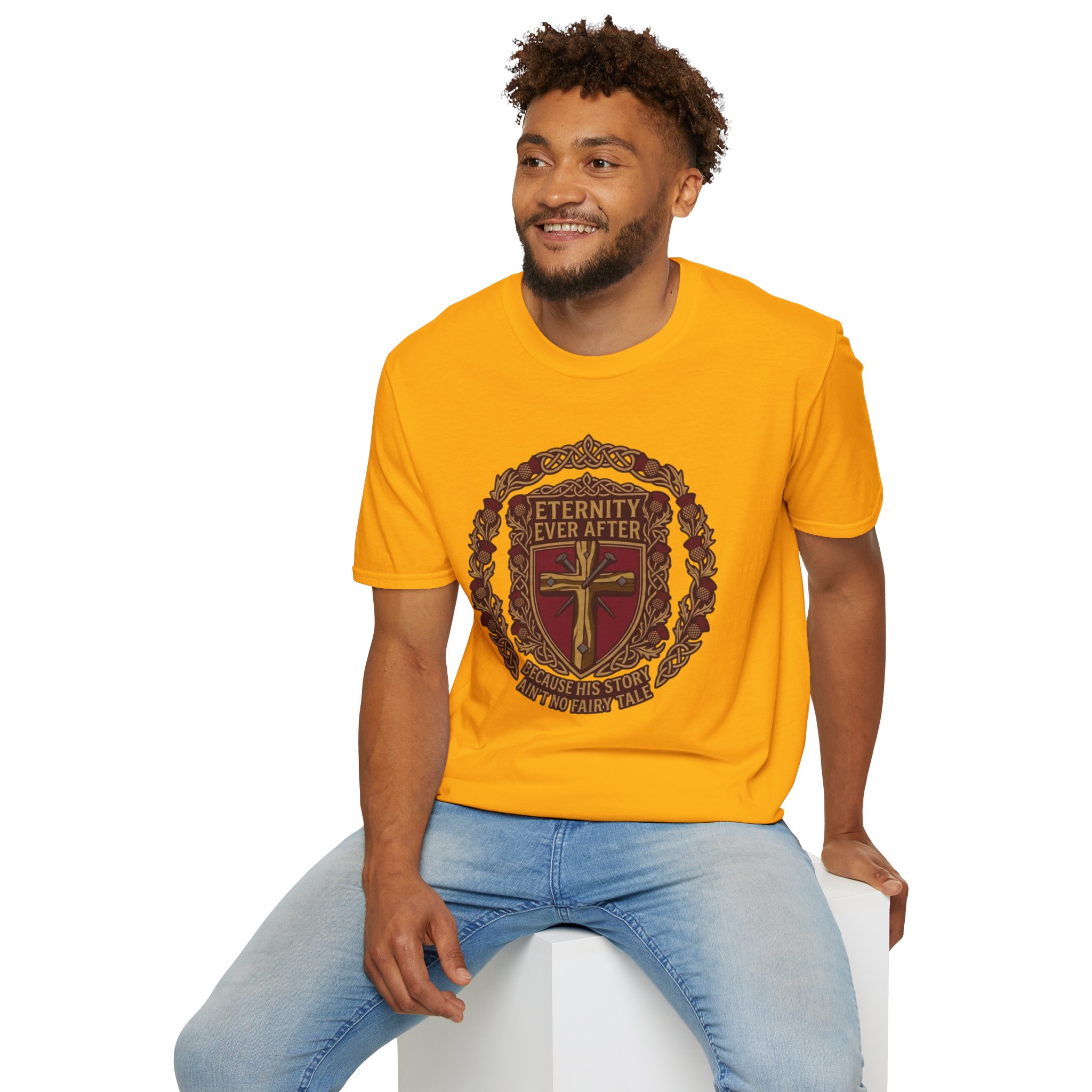 Eternity Ever After Christian T-Shirt — Faith Cross Emblem - Image 25