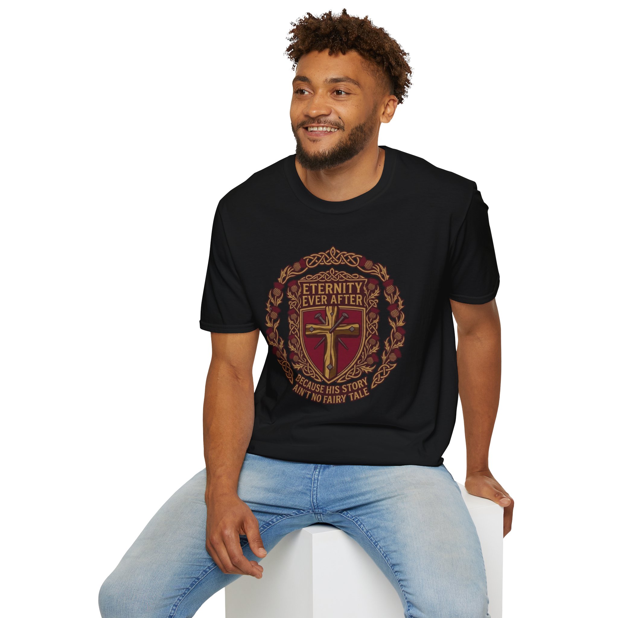 Eternity Ever After Christian T-Shirt — Faith Cross Emblem - Image 15