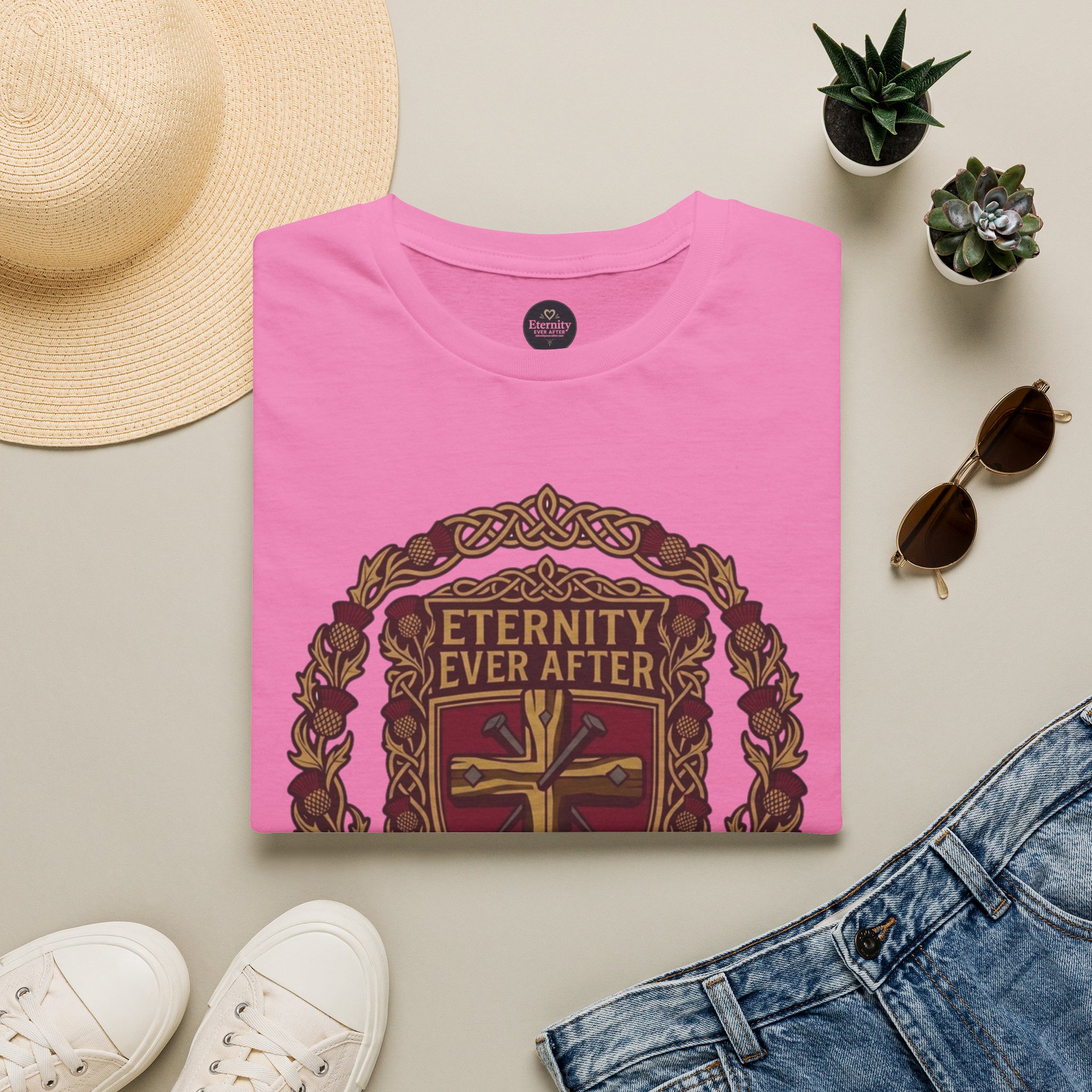 Eternity Ever After Christian T-Shirt — Faith Cross Emblem - Image 70