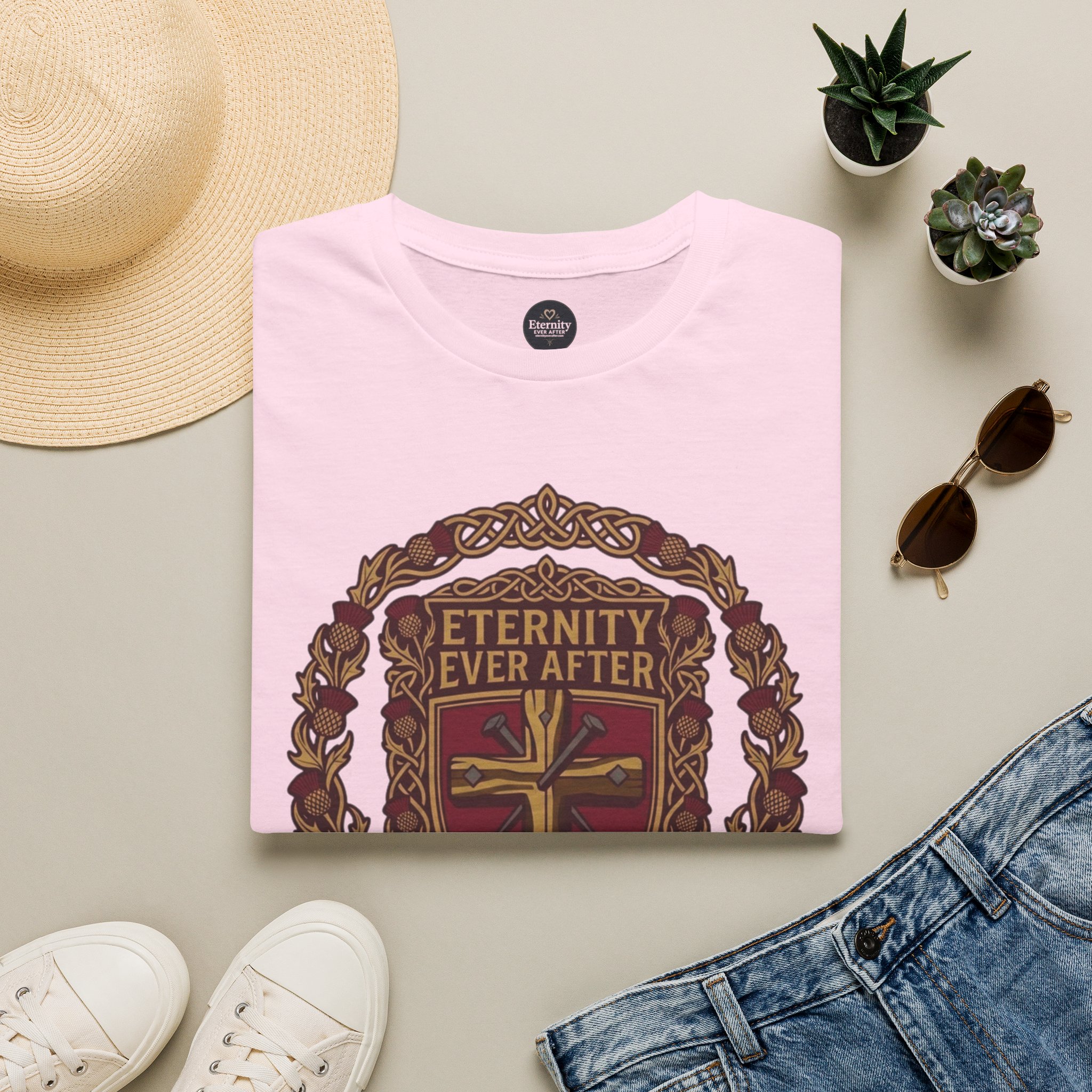 Eternity Ever After Christian T-Shirt — Faith Cross Emblem - Image 66