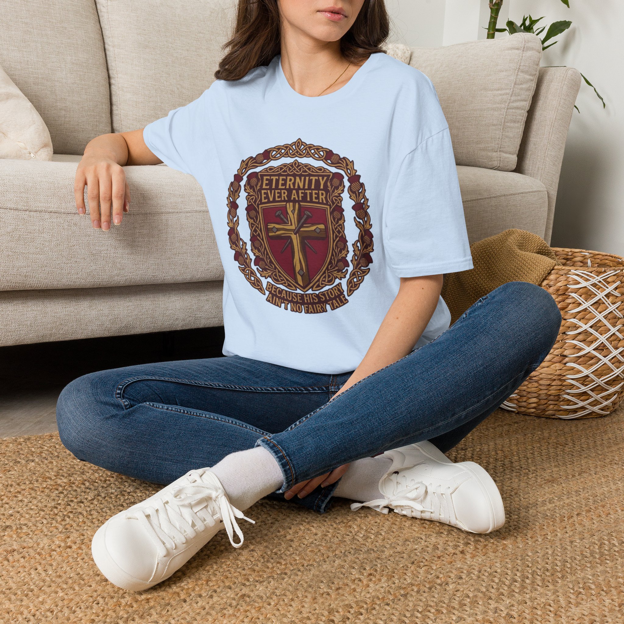 Eternity Ever After Christian T-Shirt — Faith Cross Emblem - Image 47